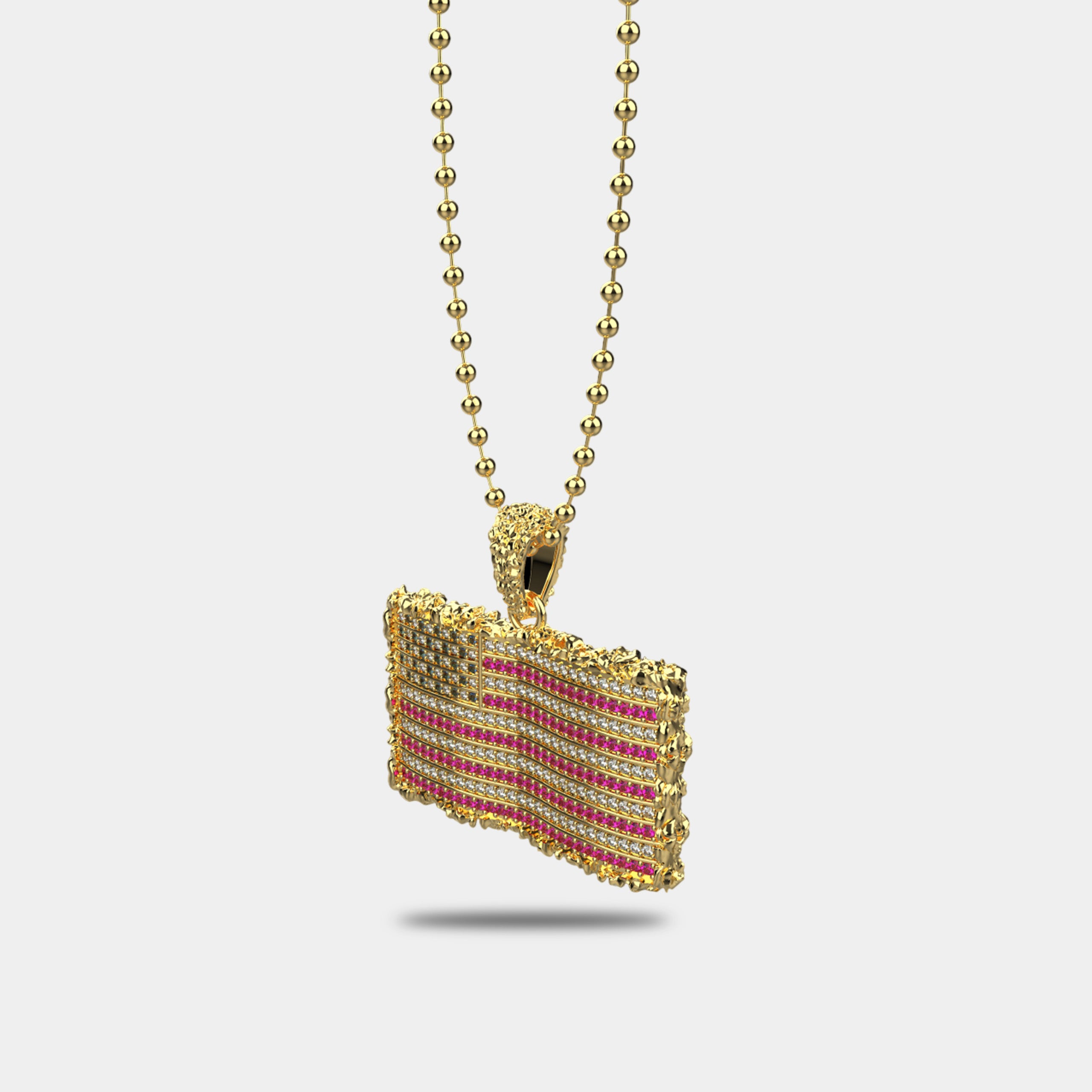 American Flag Rapper Chain USA FLAG CHAIN (GOLD) – COLD WORLD