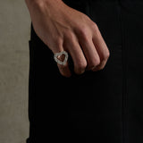 Silver Heart Nugget Ring
