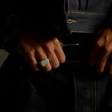 MOTHER OF PEARL RING (SILVER)