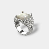 MOTHER OF PEARL RING (SILVER)