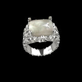 MOTHER OF PEARL RING (SILVER)