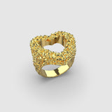Gold Heart Nugget Ring
