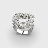 Silver Heart Nugget Ring
